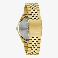 Caravelle Designed By Bulova Mens Diamond Accent Silver Tone Stainless Steel Bracelet Watch 43d108