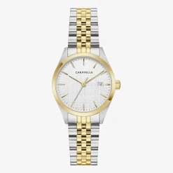 Caravelle Designed By Bulova Womens Two Tone Stainless Steel Bracelet Watch 45m121