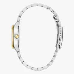 Caravelle Designed By Bulova Womens Two Tone Stainless Steel Bracelet Watch 45m121