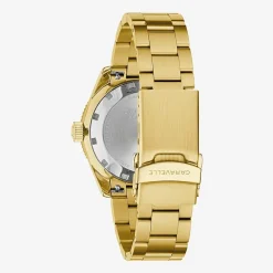Caravelle Designed By Bulova Mens Gold Tone Stainless Steel Bracelet Watch 44b128