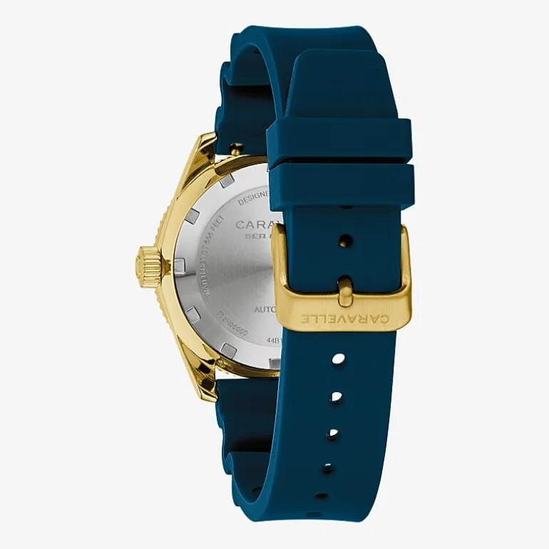 Caravelle Designed By Bulova Mens Blue Strap Watch 44b129