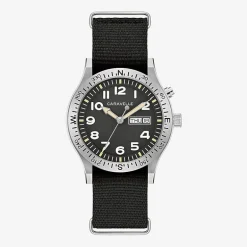 Caravelle Designed By Bulova Mens Black Strap Watch 43c125