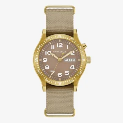 Caravelle Designed By Bulova Mens Green Strap Watch 44c113