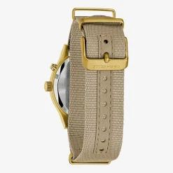 Caravelle Designed By Bulova Mens Green Strap Watch 44c113