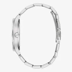 Caravelle Designed By Bulova Mens Silver Tone Stainless Steel Bracelet Watch 43b174