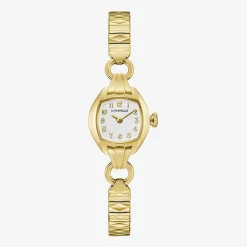 Caravelle Designed By Bulova Womens Gold Tone Stainless Steel Expansion Watch 44l267