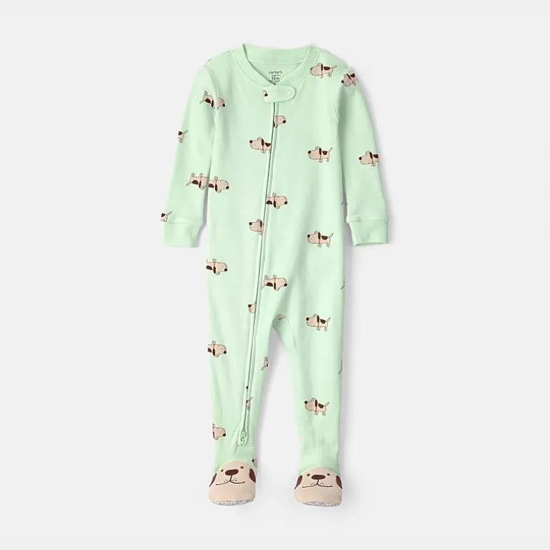 Carter's Baby Boys Footed Round Neck Long Sleeve One Piece Pajama