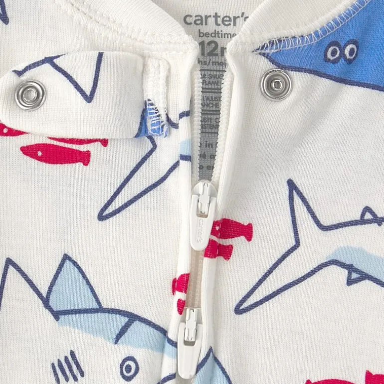 Carter's Baby Boys Footed Round Neck Long Sleeve One Piece Pajama