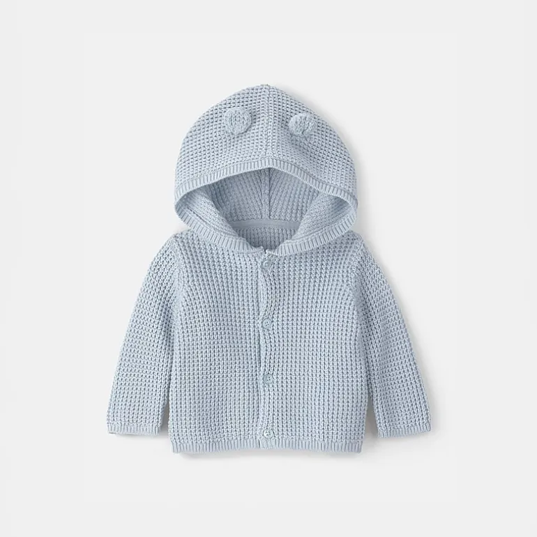 Carter's Baby Boys Hooded Long Sleeve Button Rib Knit Cardigan