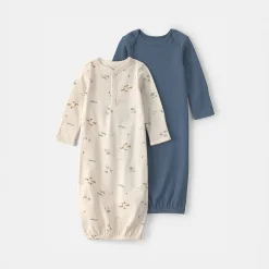 Carter's Baby Boys Rib Crew Neck Long Sleeve 2-pc. Nightgown