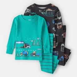 Carter's Baby Boys Round Neck Long Sleeve 4-pc. Pajama Set