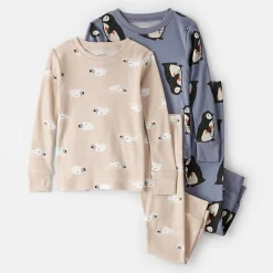 Carter's Baby Boys Round Neck Long Sleeve 4-pc. Pajama Set
