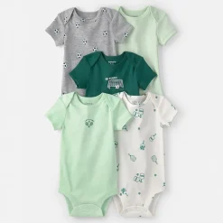 Carter's Baby Boys Round Neck Short Sleeve Rib Knit 5-pc. Bodysuit