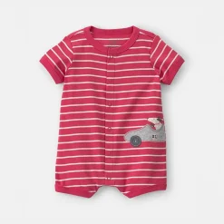 Carter's Baby Boys Short Sleeve Striped Romper