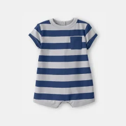 Carter's Baby Boys Short Sleeve Striped Romper