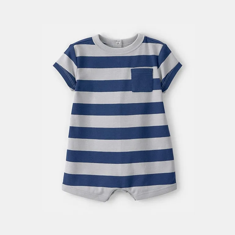Carter's Baby Boys Short Sleeve Striped Romper