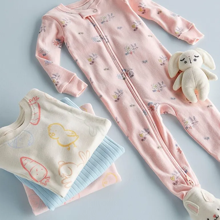 Carter's Baby Girls Footed Round Neck Long Sleeve One Piece Pajama