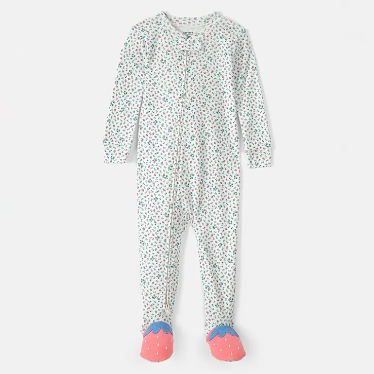 Carter's Baby Girls Footed Round Neck Long Sleeve One Piece Pajama