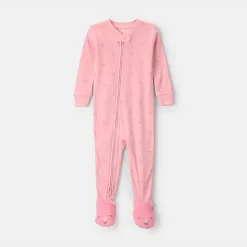 Carter's Baby Girls Footed Round Neck Long Sleeve One Piece Pajama