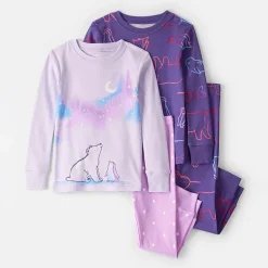 Carter's Baby Girls Round Neck Long Sleeve 4-pc. Pajama Set