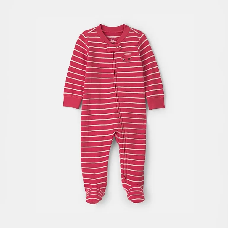 Carter's Firetruck Baby Boys Striped Sleep and Play