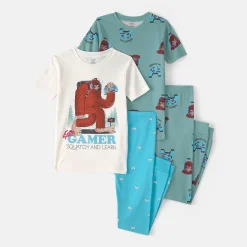 Carter's Little & Big Kid Boys Round Neck Short Sleeve 4-pc. Pajama Set
