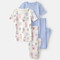 Carter's Little & Big Kid Girls Round Neck Short Sleeve 4-pc. Pajama Set