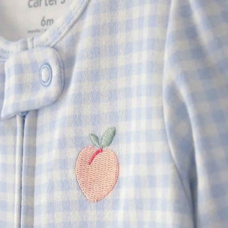 Carter's Peach Baby Girls Gingham Sleep and Play