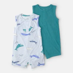 Carter's Purelysoft Baby Boys Sleeveless Animal 2-pc. Romper