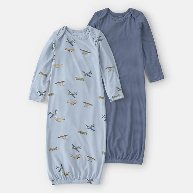 Carter's Purelysoft Baby Boys Round Neck Long Sleeve 2-pc. Nightgown