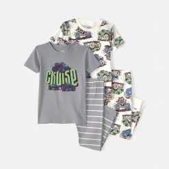 Carter's Toddler Boys Round Neck Short Sleeve 4-pc. Pajama Set