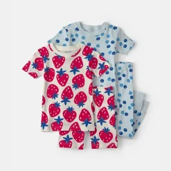 Carter's Toddler Girls Rib Crew Neck Short Sleeve 4-pc. Pajama Set