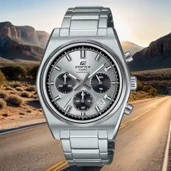 Casio Mens Silver Tone Stainless Steel Bracelet Watch Efb730d-7av