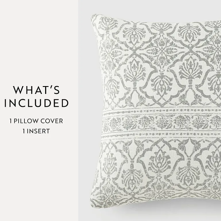 Casual Comfort Antique Floral Cotton Square Throw Pillow