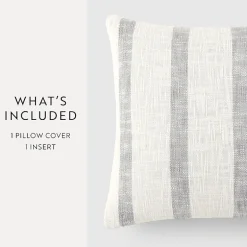 Casual Comfort Awning Stripe Yarn Dyed Square Throw Pillow