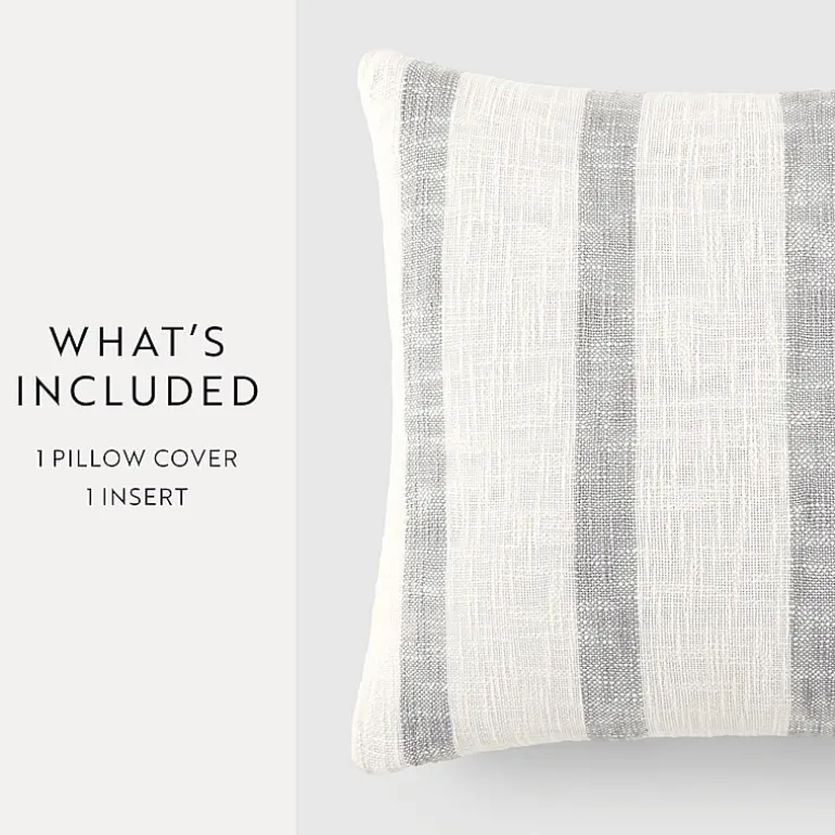 Casual Comfort Awning Stripe Yarn Dyed Square Throw Pillow