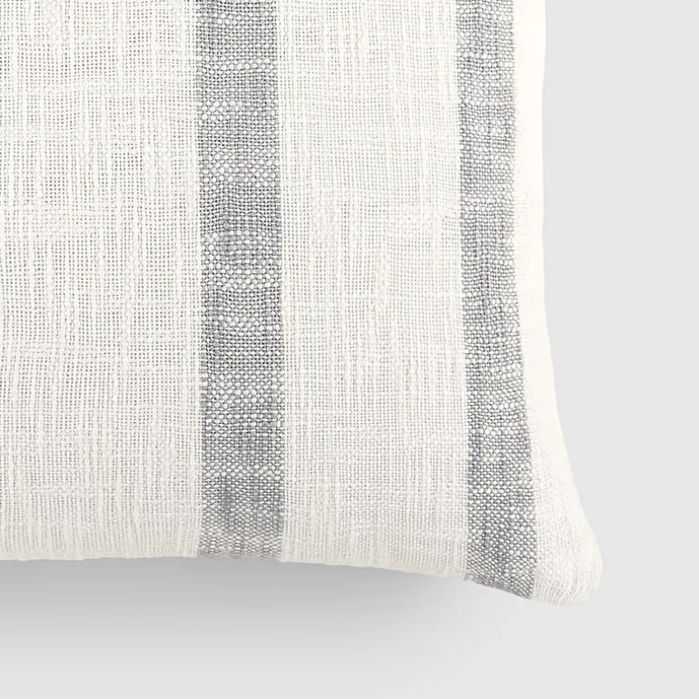 Casual Comfort Awning Stripe Yarn Dyed Square Throw Pillow