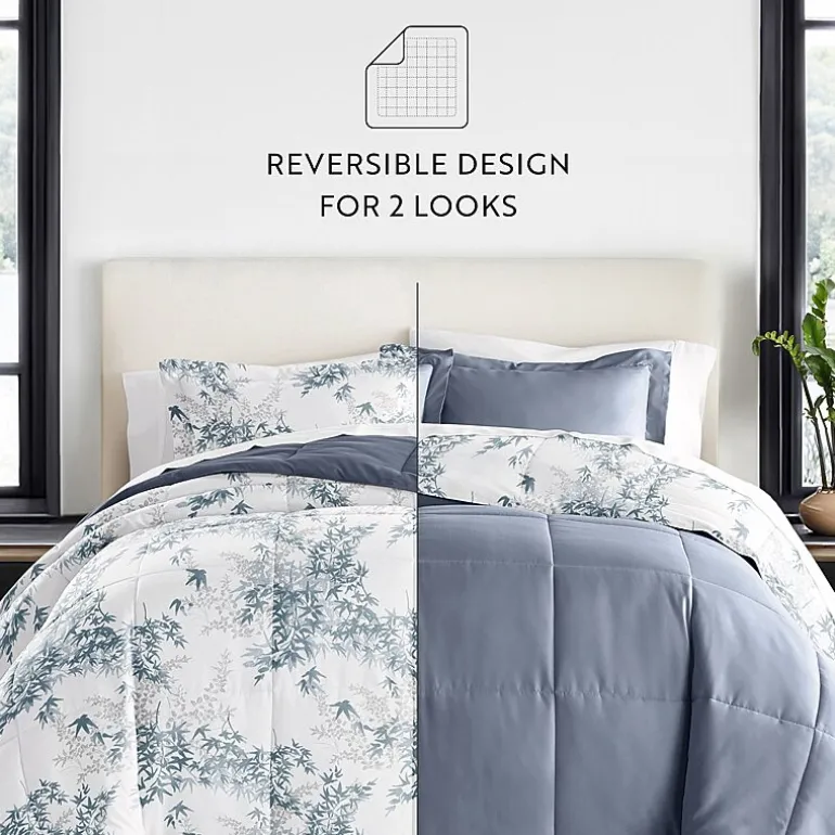 Casual Comfort Bamboo Leaves Midweight Down Alternative Comforter Set