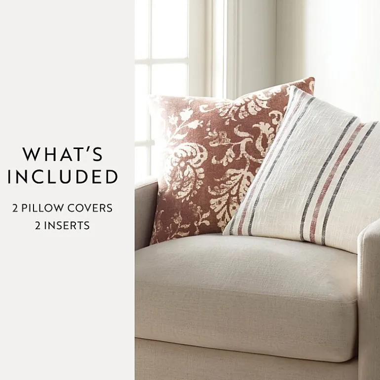 Casual Comfort Bengal Stripe Yarn Dyed 2-pc. Square Throw Pillow Set