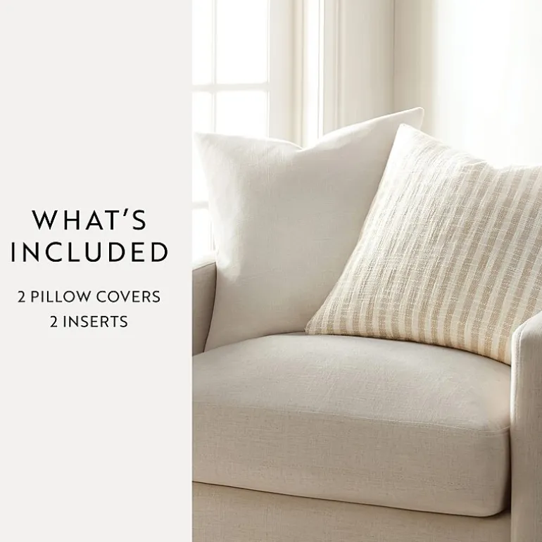 Casual Comfort Bengal Stripe Yarn Dyed 2-pc. Square Throw Pillow Set