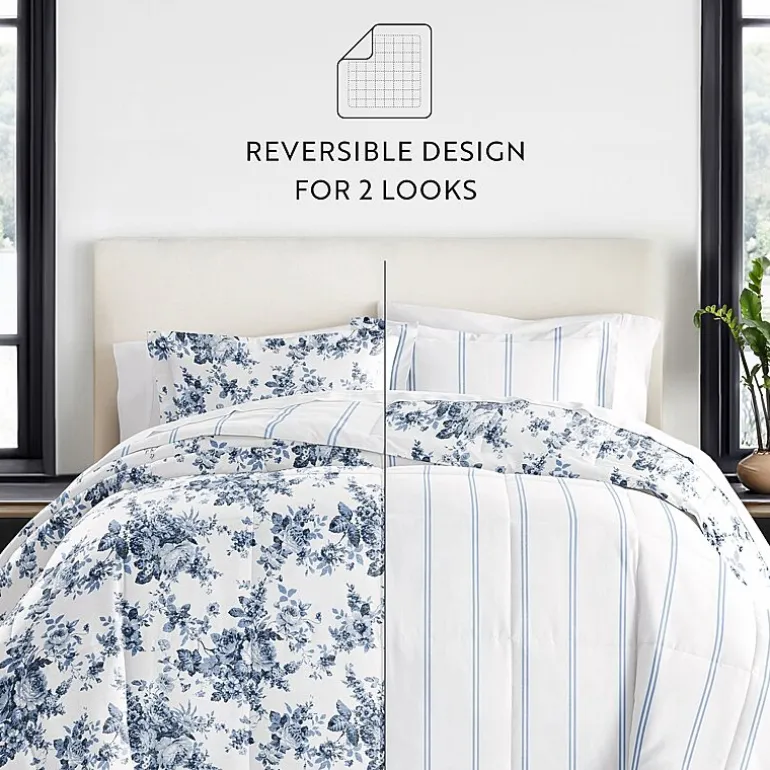 Casual Comfort Cabbage Rose Midweight Down Alternative Comforter Set