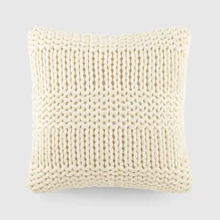 Casual Comfort Chunky Knit Acrylic Square Throw Pillow