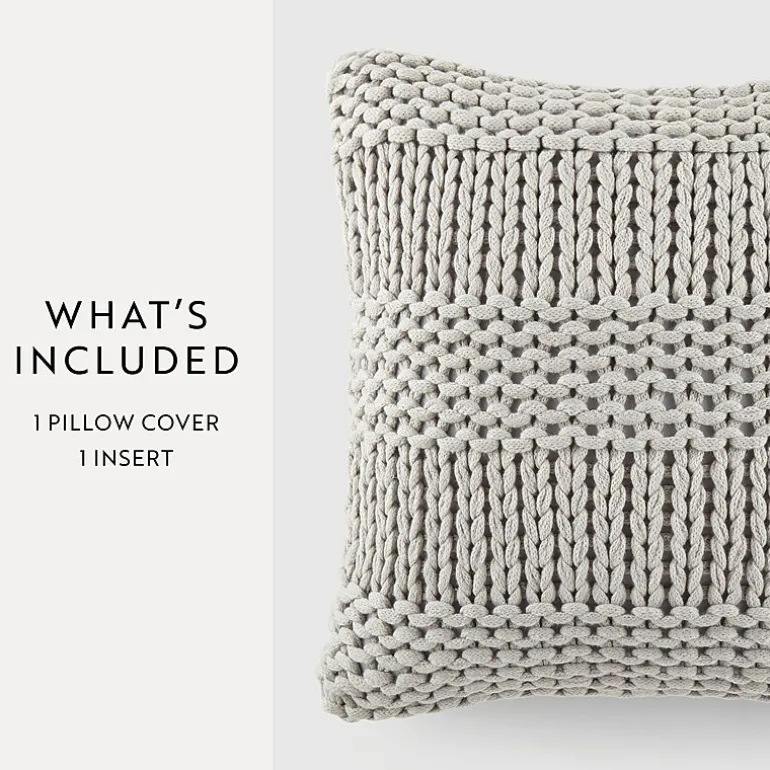 Casual Comfort Chunky Knit Acrylic Square Throw Pillow