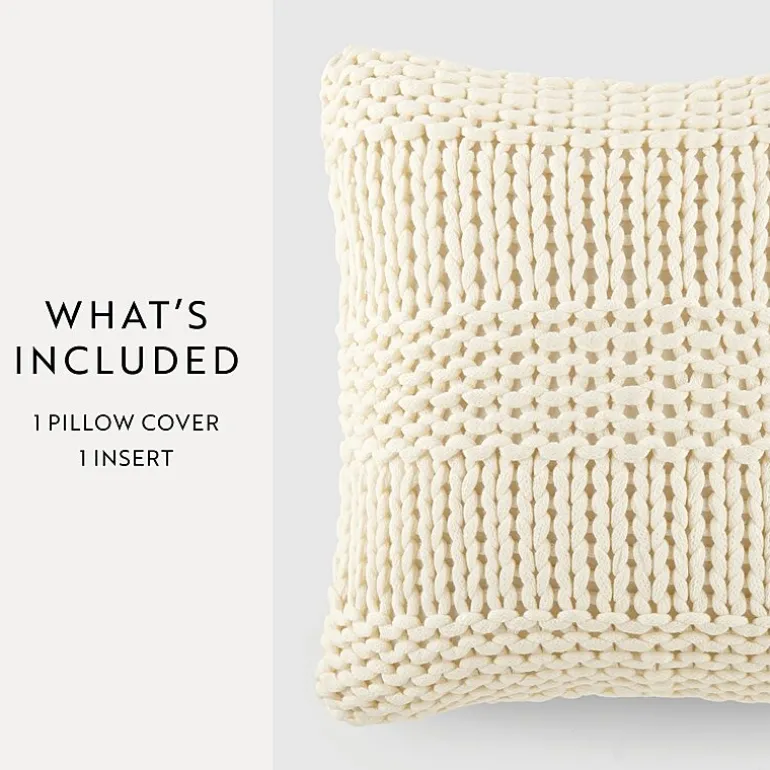 Casual Comfort Chunky Knit Acrylic Square Throw Pillow