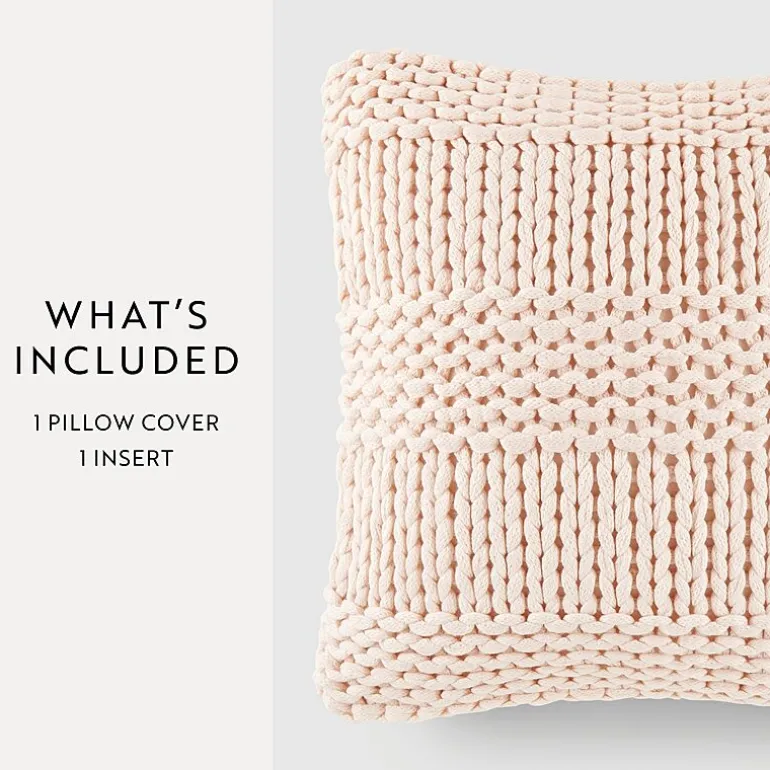 Casual Comfort Chunky Knit Acrylic Square Throw Pillow