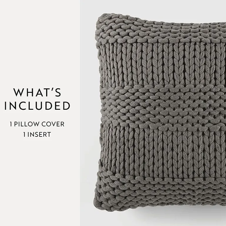 Casual Comfort Chunky Knit Acrylic Square Throw Pillow
