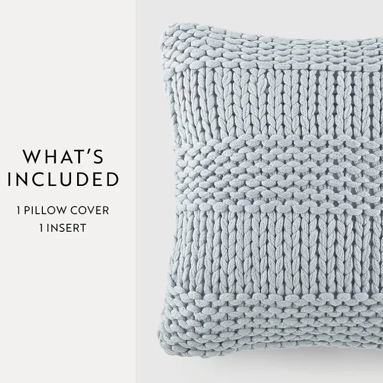 Casual Comfort Chunky Knit Acrylic Square Throw Pillow