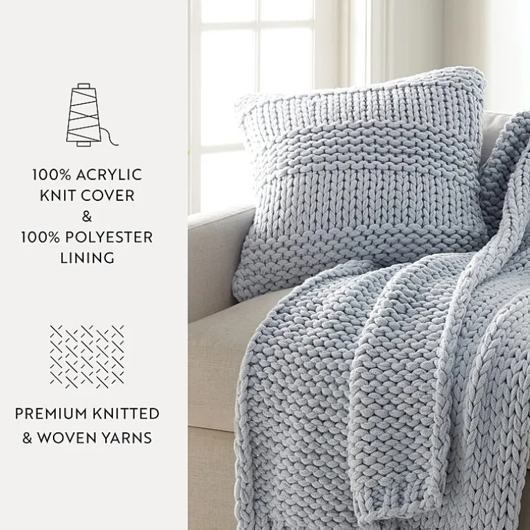 Casual Comfort Chunky Knit Acrylic Square Throw Pillow