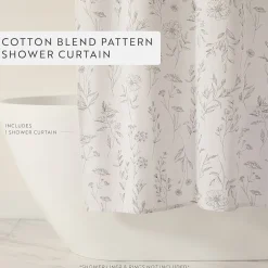 Casual Comfort Cotton Blend Floral Shower Curtain