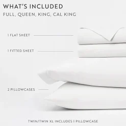 Casual Comfort 100% Cotton Percale Ultra-Soft 4 Piece Sheet Set